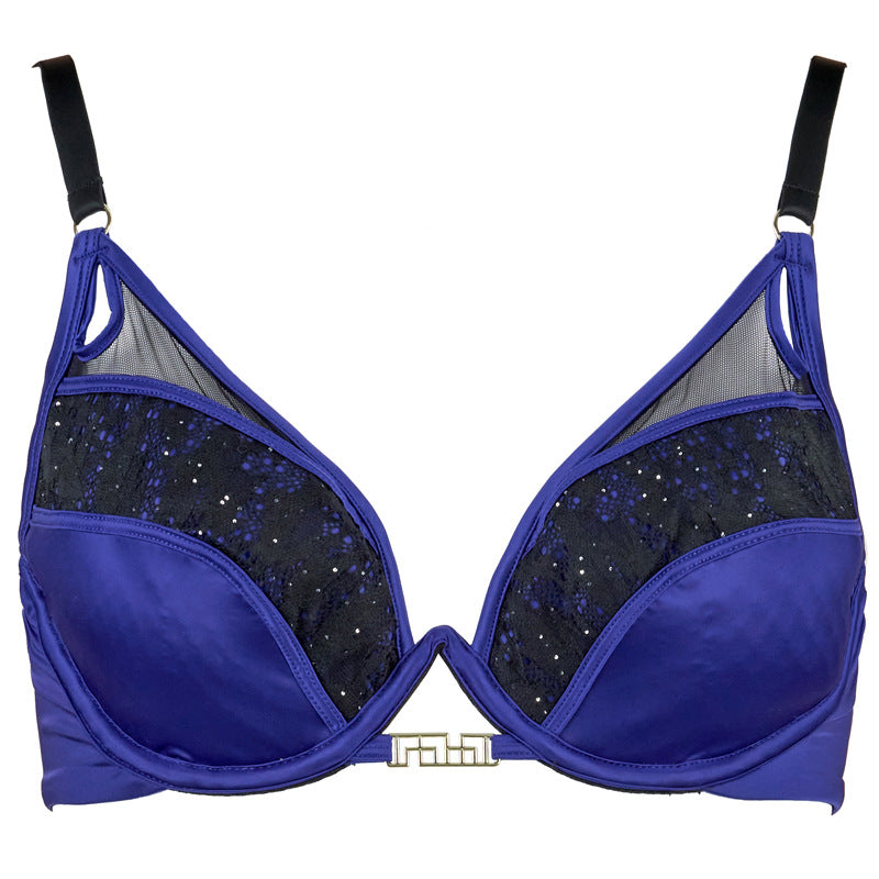 FREEDOMBEAUTY | FQ2851 Honeycomb cotton cup sexy underwear comfortable steel ring simple fashion adjustment bra briefs set
