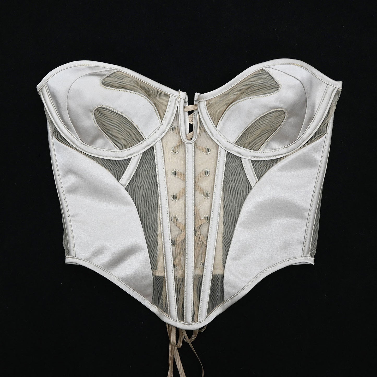 FREEDOMBEAUTY | 7033 Mesh Wedding Dress Satin 2025 New Sexy Spice Girl Back Strap Steel Bone Sculpting Girdle Belly Corset
