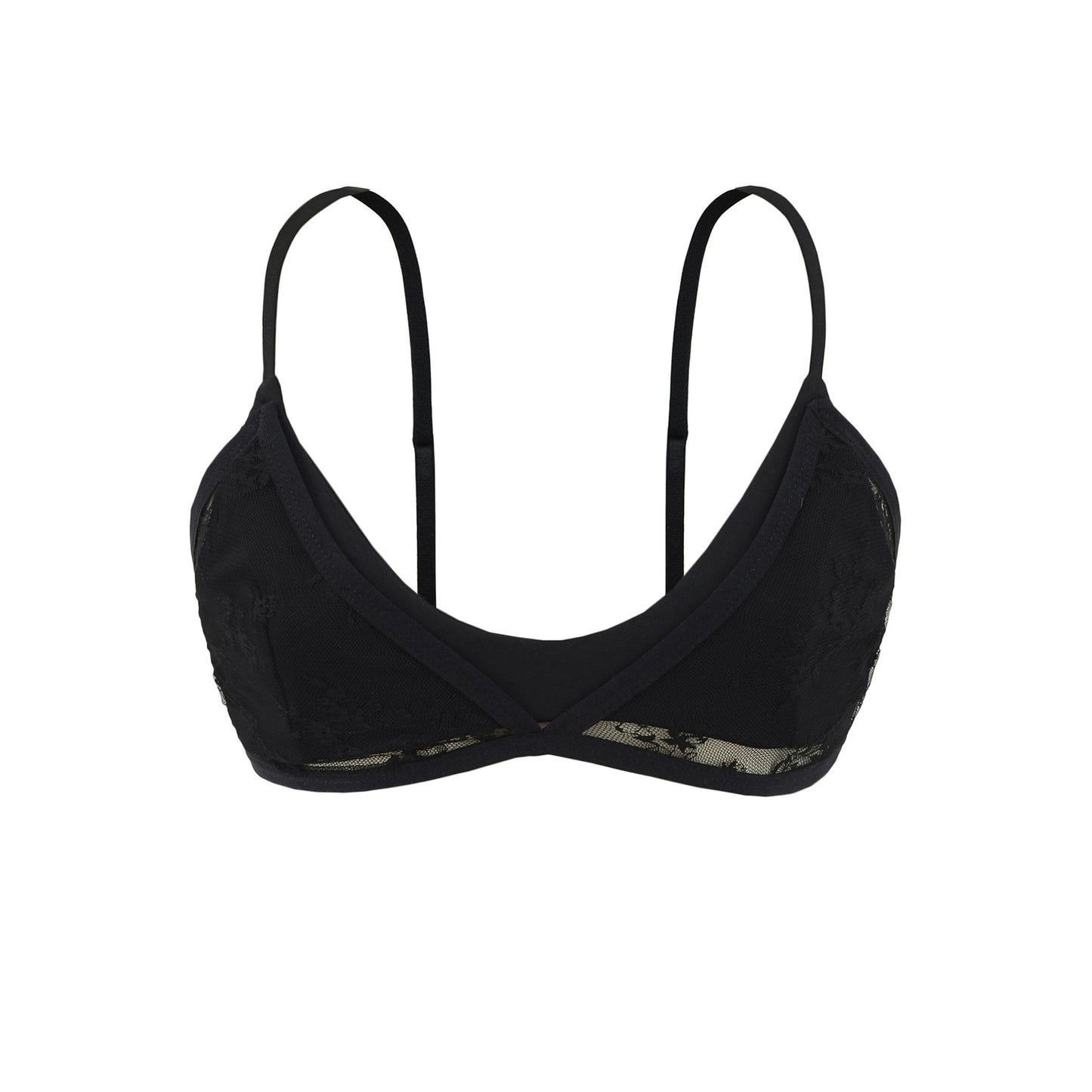 FREEDOMBEAUTY | Micro-transparent lace triangle cup underwear women's summer models with pure desire thin sexy versatile bikini bra suspenders