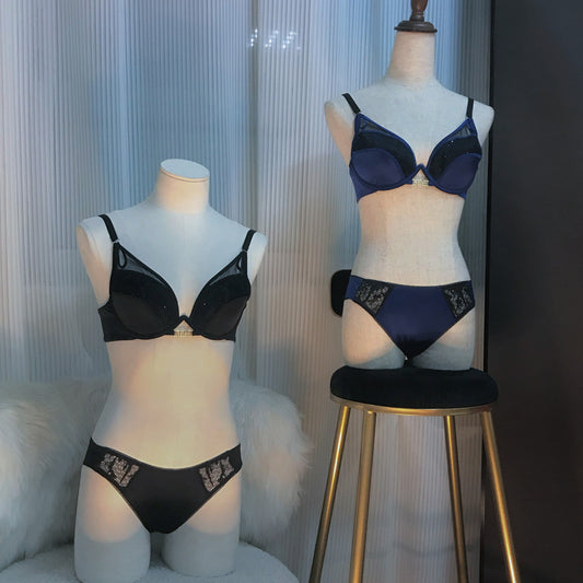 FREEDOMBEAUTY | FQ2851 Honeycomb cotton cup sexy underwear comfortable steel ring simple fashion adjustment bra briefs set