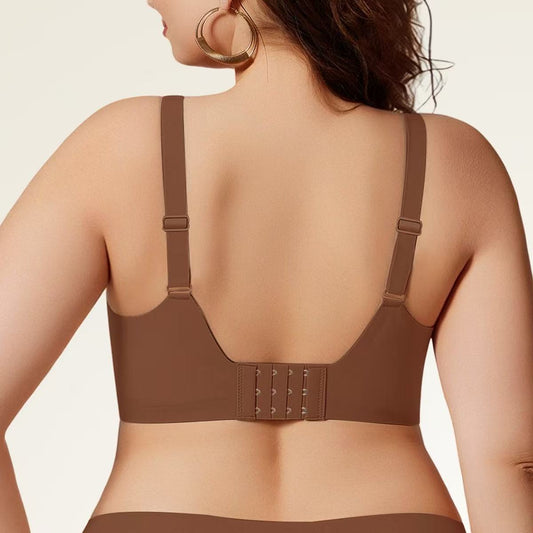 FREEDOMBEAUTY | Cross-border Hot Item In-Stock Solid Color Pull-Up Hollow Bra Bra, Soft, Supports Breathable Plus Size Push-Up Bra Bra