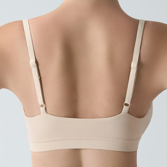 Freedombeauty | Triangle bralette rimless ultra-thin sports underwear double nude sexy deep V seamless bra