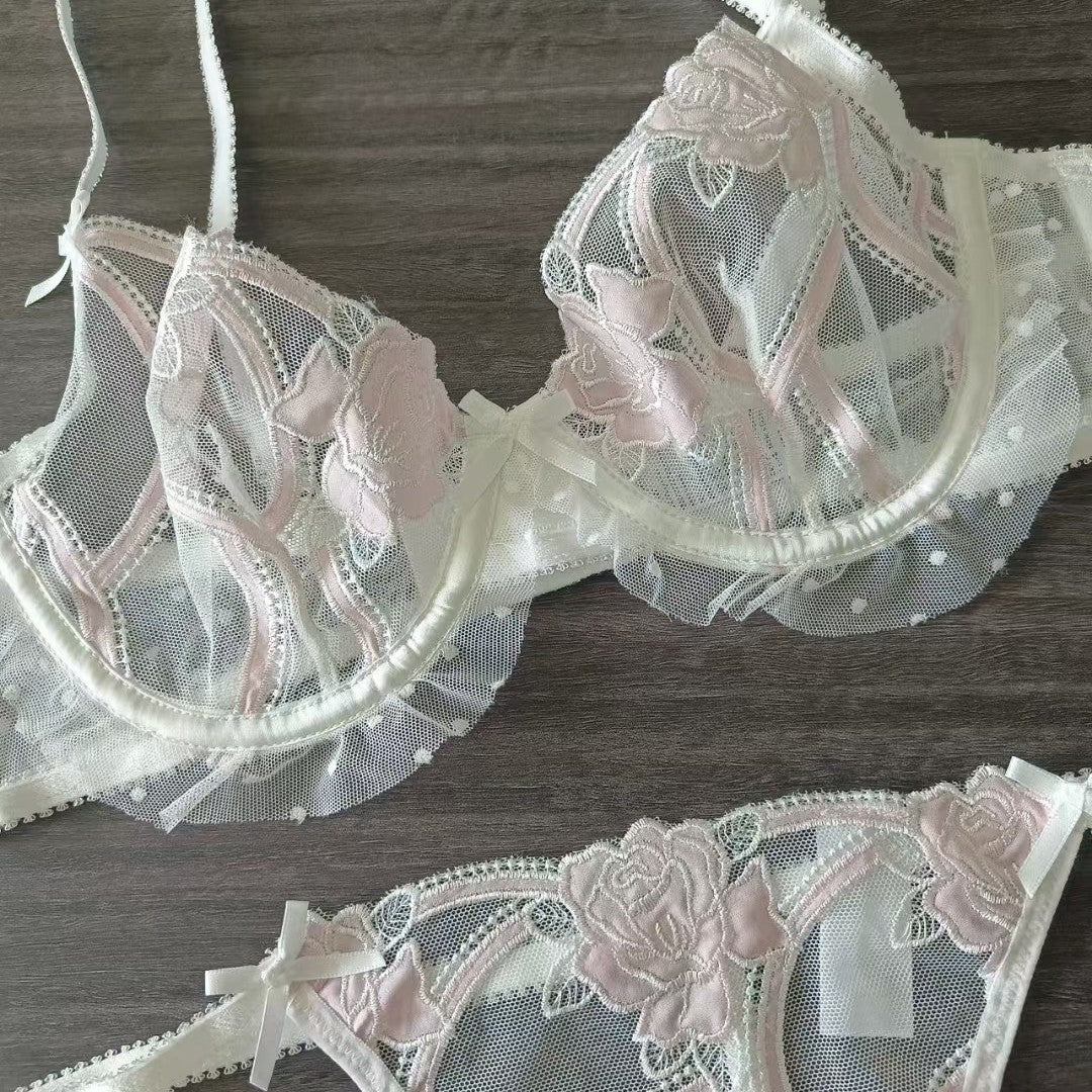 Freedombeauty | 24 new autumn and winter sexy French ultra-thin bra set women's sex seduction underwear