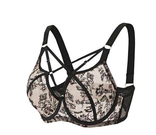 Freedombeauty | European and American large-size underwear women's big breasts show small anti-sagging gathering breathable breasts with full cup fat MM bra