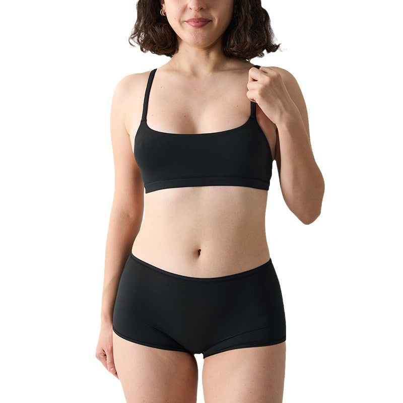 Freedombeauty | FITS EVERYBODY Bra Chest Padded Adjustable Shoulder Strap Underwear Naked Shorts Home Underwear Set