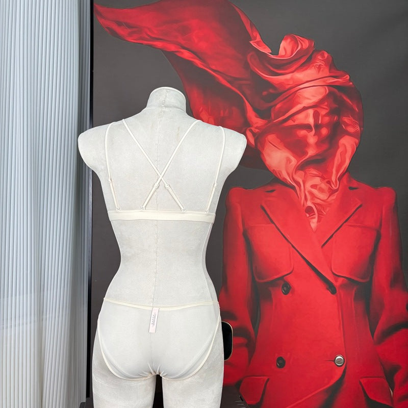 FREEDOMBEAUTY | Special FQ2801 Front Buckle Underwear Women's No Rim Bra French Embroidered Bra Sexy Pure Desire Comfortable