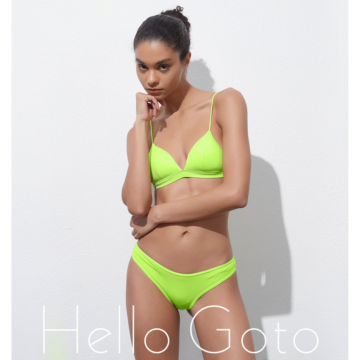 FREEDOMBEAUTY | 810 European and American sexy triangle cup summer doba saddle quick-drying swimsuit bikini small chest French back bra