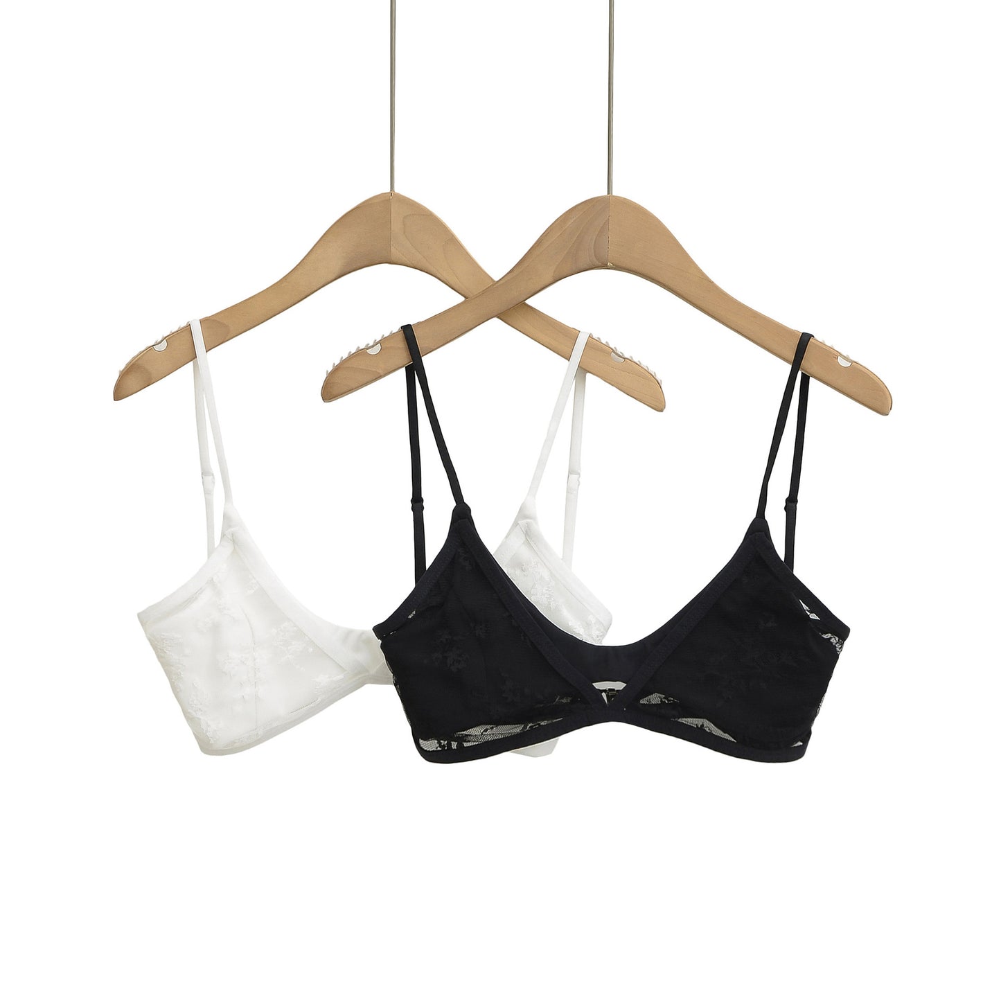 FREEDOMBEAUTY | Micro-transparent lace triangle cup underwear women's summer models with pure desire thin sexy versatile bikini bra suspenders
