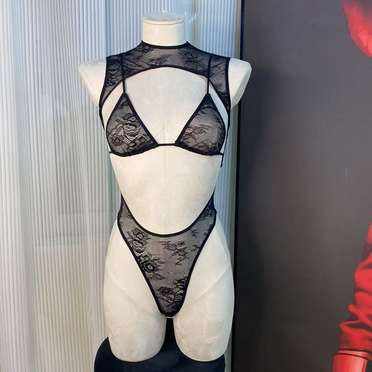 FREEDOMBEAUT | FQ2965 SKIMS Kardashian stretch lace dress sexy onesie cotton crotch buckle tight foreign trade hottie