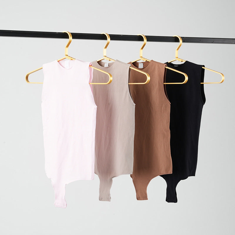 FreedomBeauty | Seamless Bodysuit Seamless Raw Crew Neck Sleeveless One-Piece Tights Sports onesie