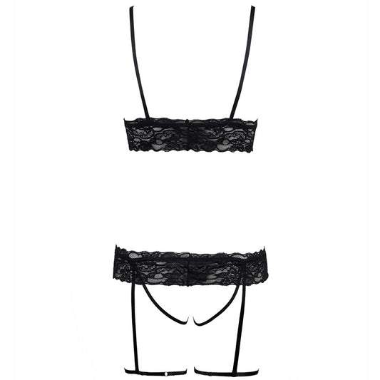 FREEDOMBEAUTY | FQ2706 erotic lingerie lace milk sexy pajamas open free panties thong set with leg rings