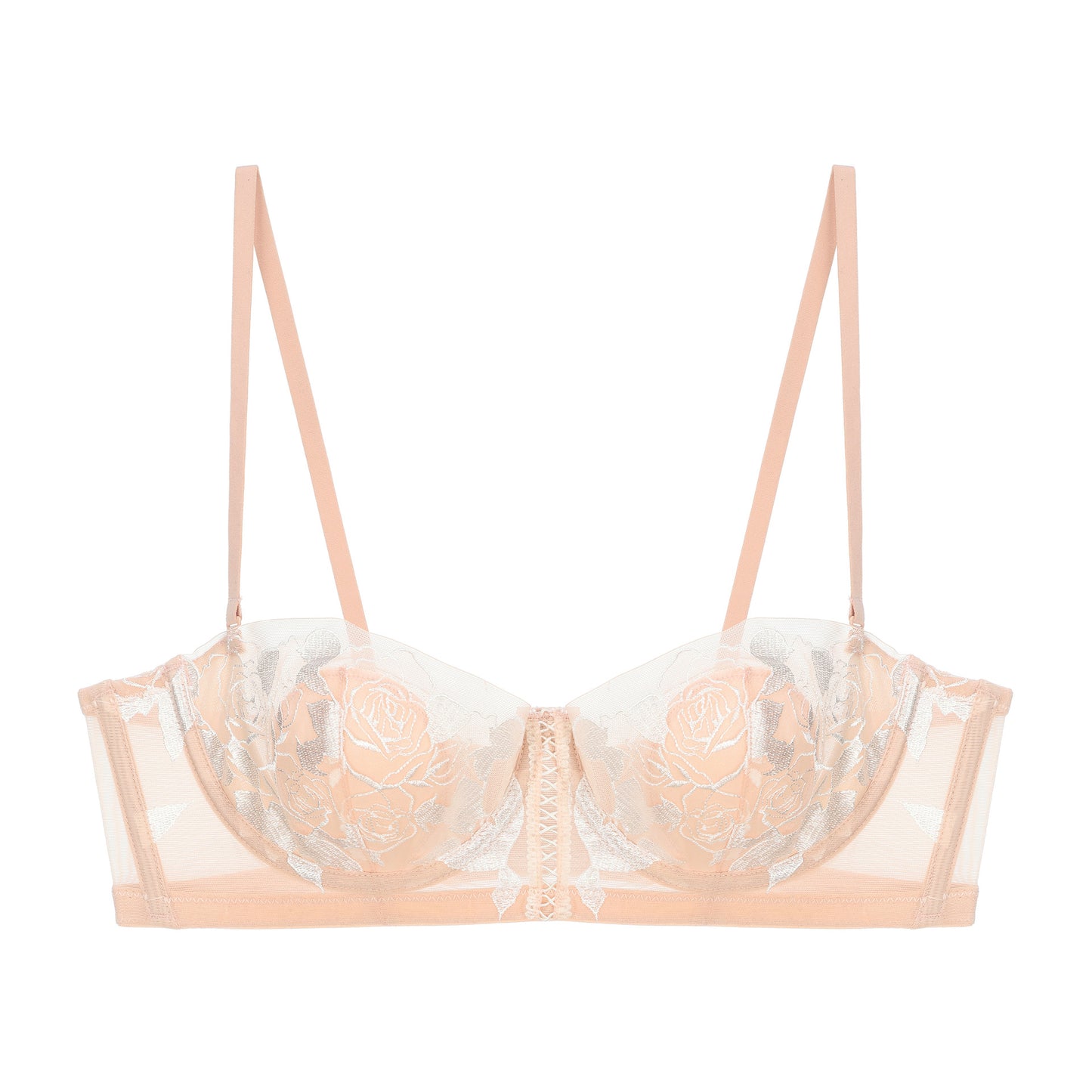 FREEDOMBEAUTY | French sexy rose half cup underwear rabbit ears breathable small chest lace thin women's suit bra