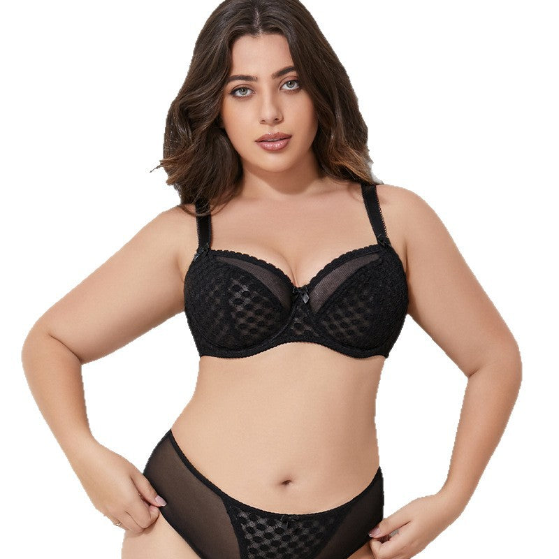 Freedombeauty | Large size underwear women's big breasts show small anti-sagging gathering breathable thin full cup fat MM100kg bra