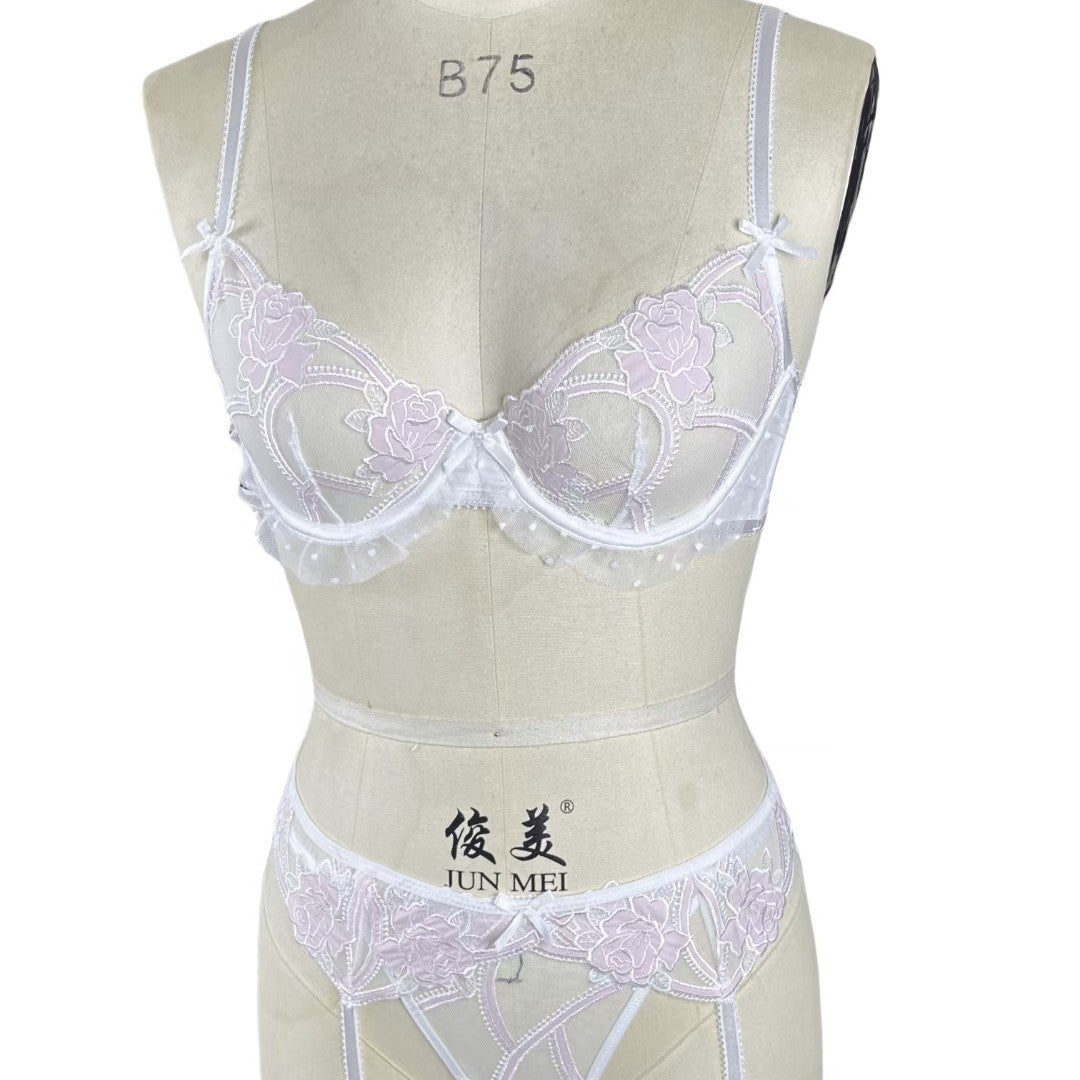 Freedombeauty | 24 new autumn and winter sexy French ultra-thin bra set women's sex seduction underwear