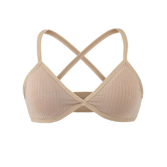 FREEDOMBEAUTY | Bust Pad Removable Triangle Cup Bra 2025 Sexy Comfortable French Bra Small Suspender Summer
