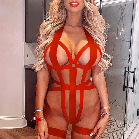 freedombeauty|Sex underwear sexy women's one-piece hollow strap