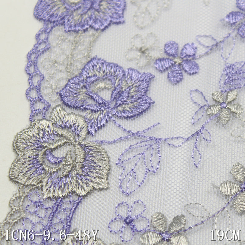 freedombeauty|Two-tone French Style Single-sided Small Flower Mesh Embroidery 19cm Curtain Sofa Cushion Lace Trim DIY Accessories