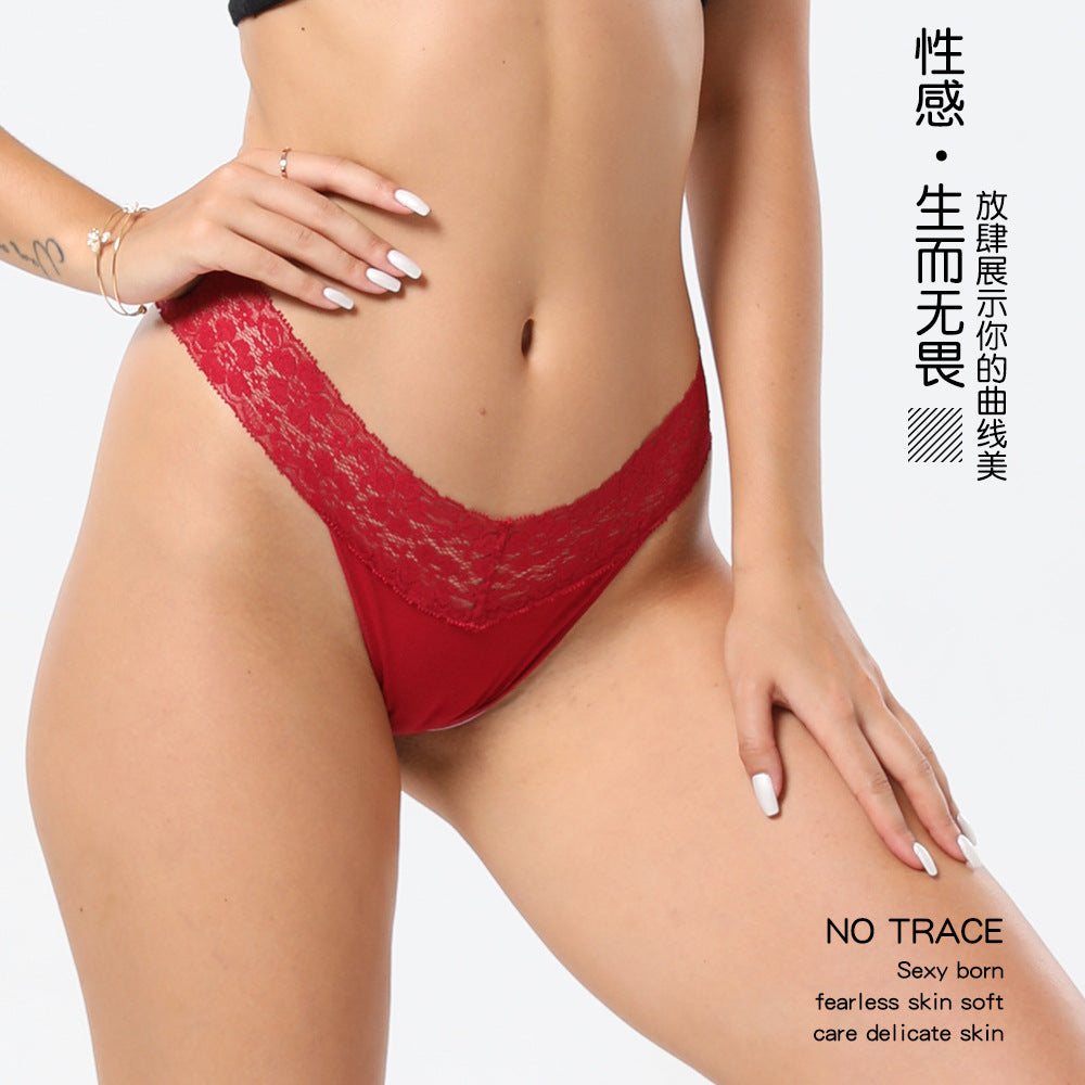 Freedombeauty | New Panties Cotton Women Lace Sexy Low Waist Seamless Breathable Invisible Underpants Simple Female T-Back