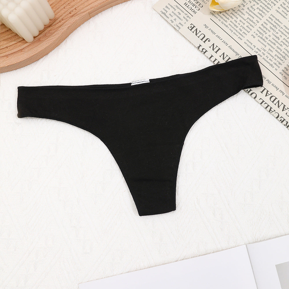 Freedombeauty | Women's Underwear Pure Cotton 2024 New Breathable Comfortable Candy Color Sexy Low Waist T-Back
