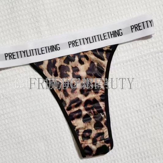 Freedombeauty | Personality Leopard Print Bra Set Pure Desire Ice Silk Girl Triangle Cup Wireless Low Waist Suit