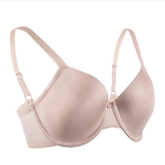 Freedombeauty | Brand plus Size Bra Glossy Thin Cup European and American Underwear Big Chest Show Mini Tie Steel Ring Bra