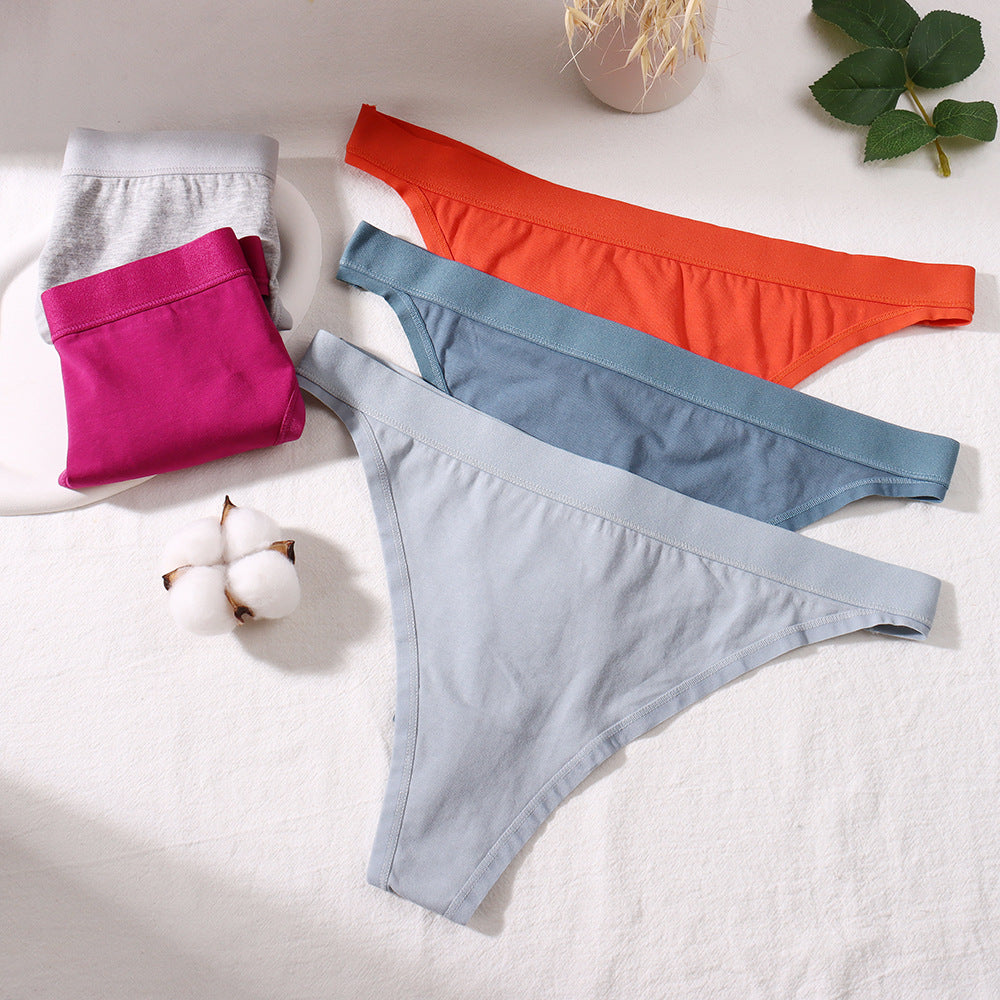 Freedombeauty | Customized 123 Sexy Cotton Underwear 40S Combed Cotton T-Back Breathable Comfortable Low Waist Underwear for Women