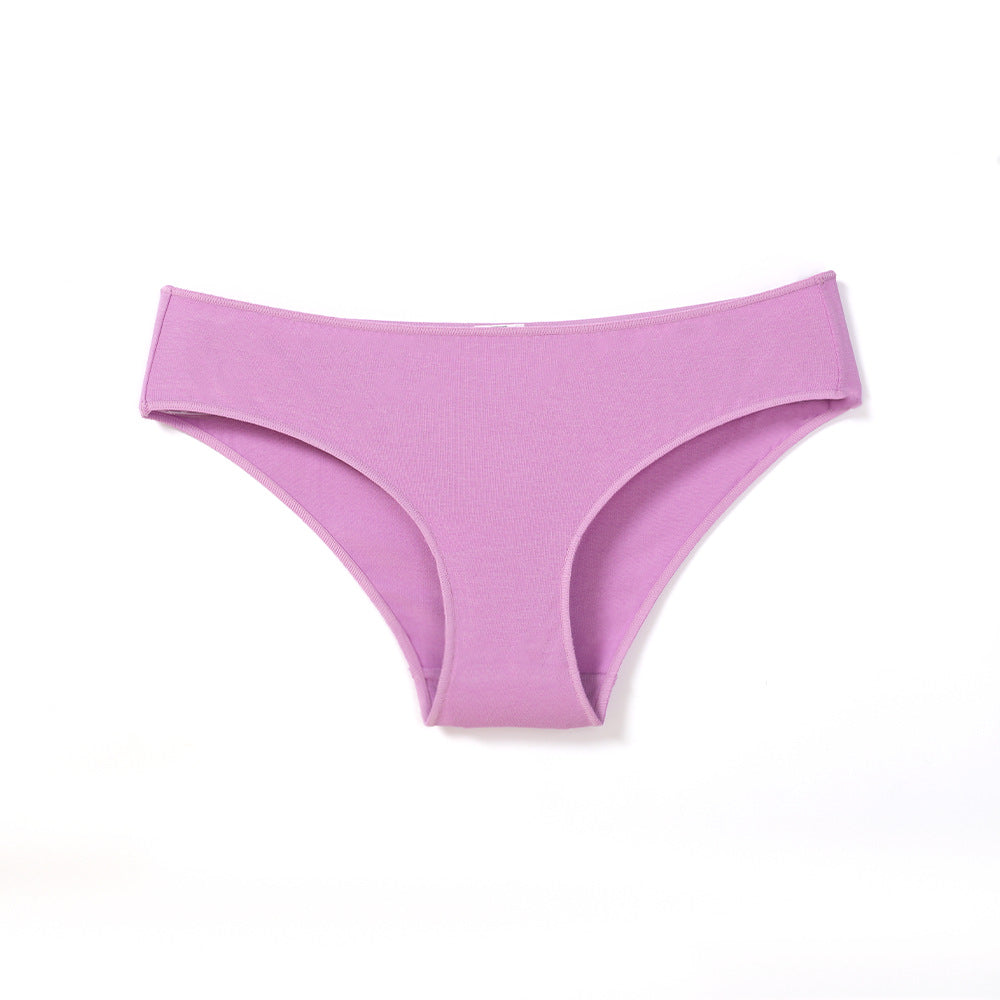 Freedombeauty | Low Waist Panties Cotton Women's Combed Cotton Pure Color Comfort Loose Invisible Body Briefs Support