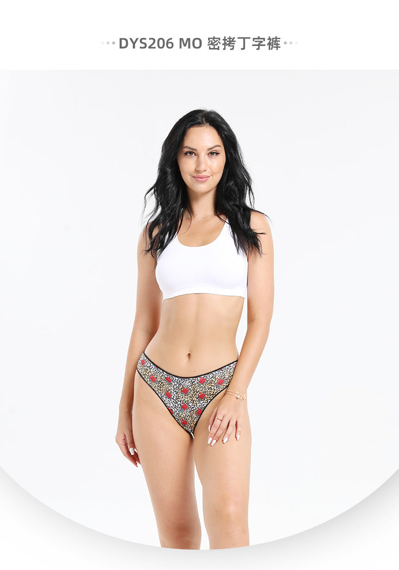 Freedombeauty | plus Size Cotton Women's Underwear Low Waist Briefs Sexy and Invisible T-Back Cotton Knitted Support in Stock