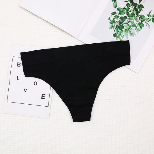 Freedombeauty | New Girl Hip Lifting Underwear Sports Sexy TT Pants Elastic Seamless Solid Color Low Waist plus Size T-Back Women