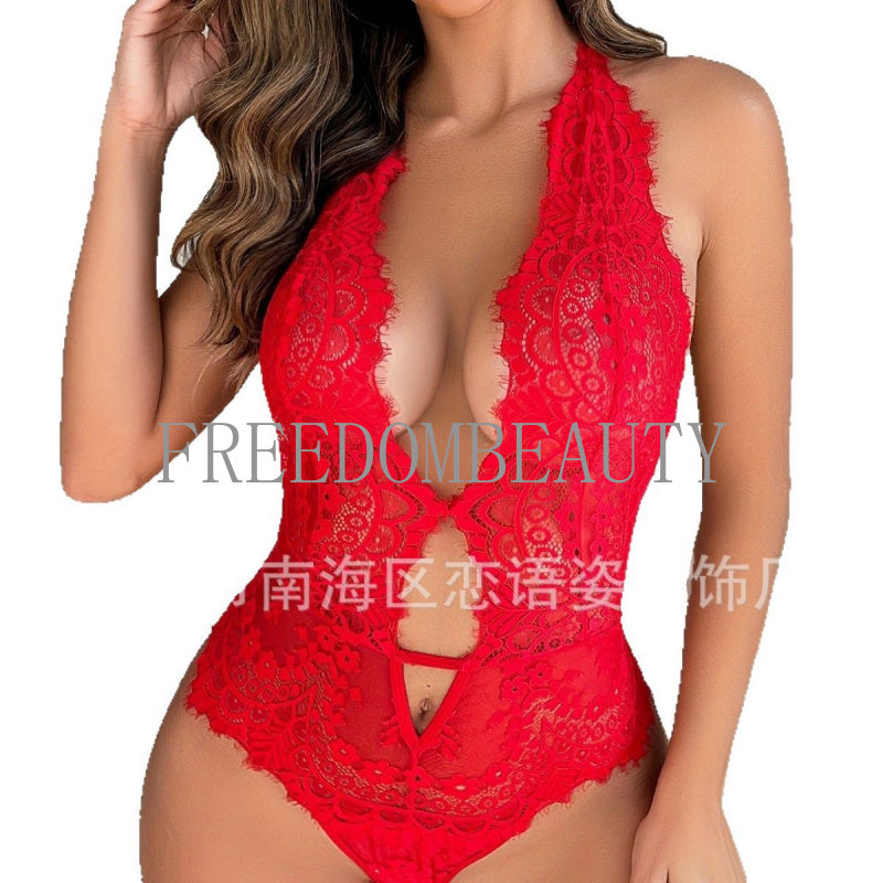 Freedombeauty | Gather Lady Sexy Lace Transparent Temptation Uniform Body-Shaping Corsets Pure Desire Style Sexy Sleepwear