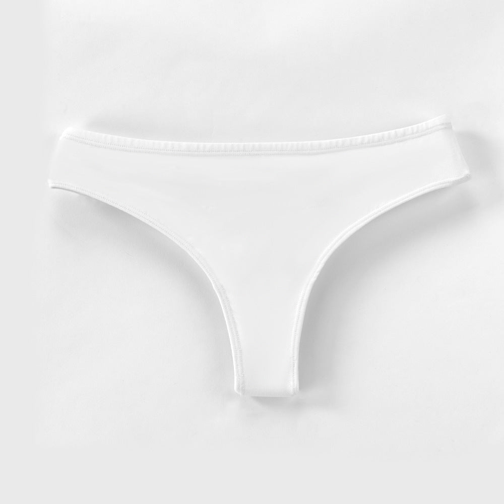 Freedombeauty | Customized Pure Cotton T-Back Women's Combed Cotton Solid Color Women's Briefs Support Small Orders