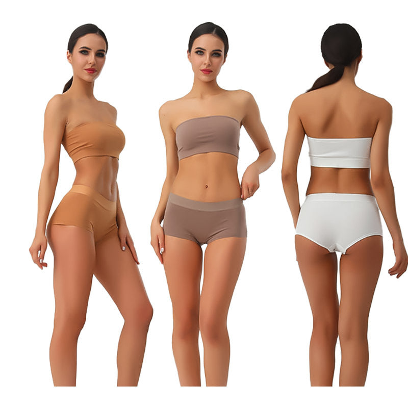 Freedombeauty | plus Size Women's Cotton Underwear Mid Waist Sexy Boxers Breathable Seamless Safety Solid Color in Stock Shorts