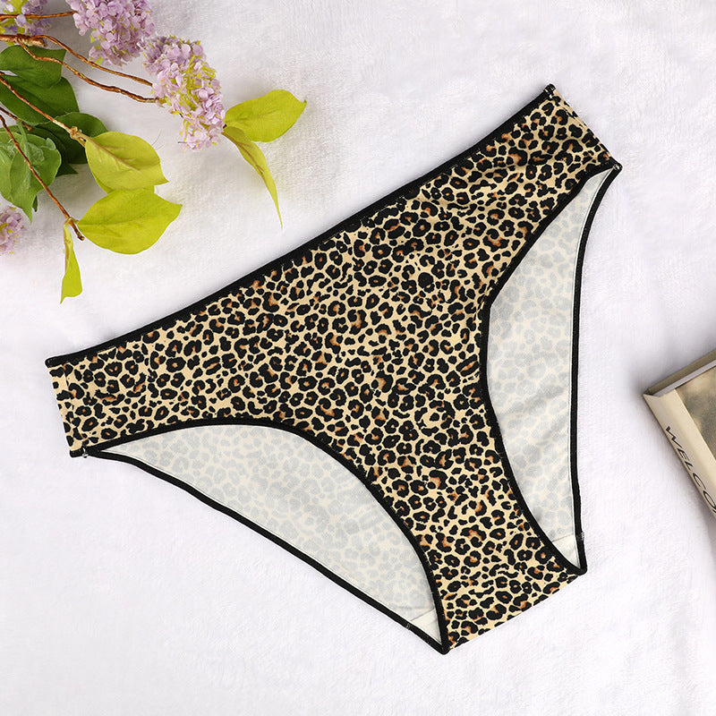 Freedombeauty | T-Back Women's High-Elastic Butterfly Print Leopard Print Low Waist Pure Cotton Underwear Bamboo Velvet Comfortable Hip Lift