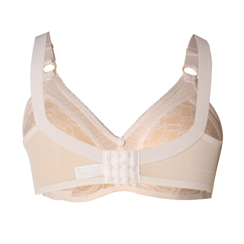 Freedombeauty | Full Cup without Steel Ring European and American Style Lace Ultra-Thin plus Size Bra Big Chest Show Sexy Underwear BC Cup