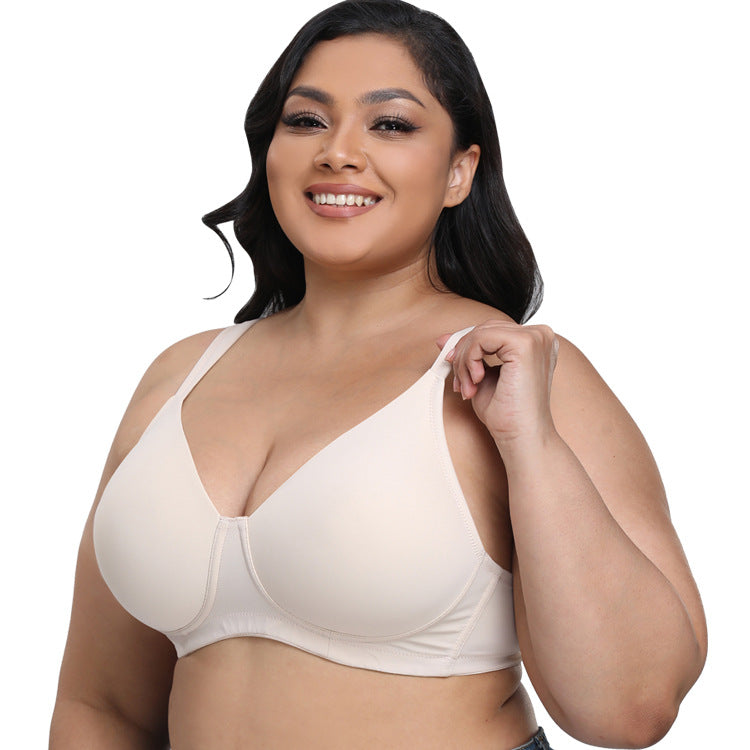 Freedombeauty | New Boutique Super plus Size Bra without Steel Ring Full Cup 125C Plump Girls European and American Underwear Wide Shoulder Strap