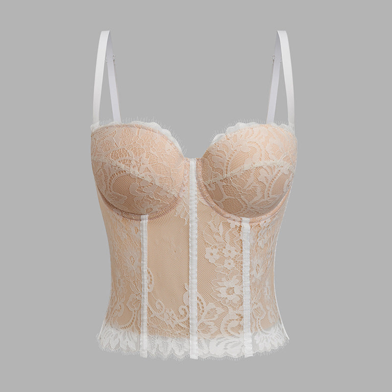 Freedombeauty. | Fish Bone bustier Sexy Lace cup bra Bottoming Vest corset Outer Wear Hot Girl Top Db113.