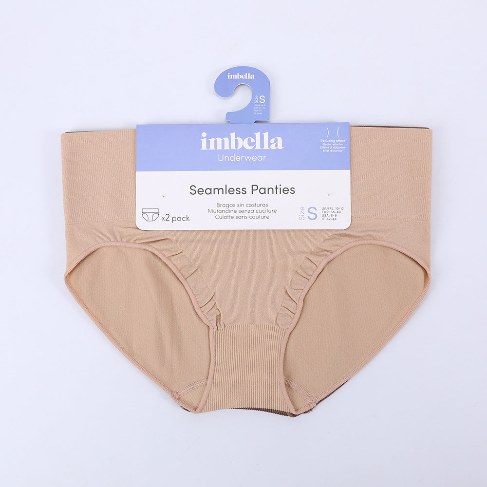Freedombeauty | Seamless Nude Ammonia High Waist Belly Contracting Briefs High Elastic High Cut Sexy Autumn and Winter Half Sheath Underwear for Women