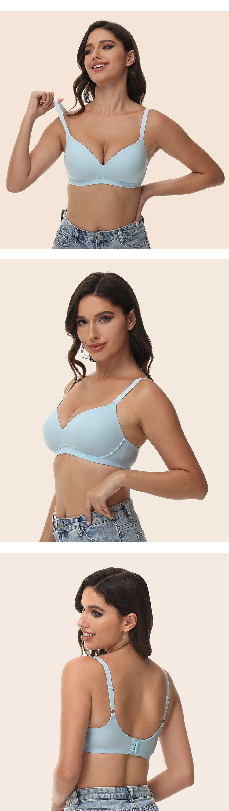 Freedombeauty | Thin Cup Seamless Basic Style Slimming Versatile Wireless Smooth Bra Underwear T-shirt 70-95abcdef