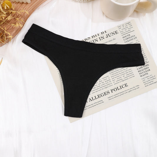 Freedombeauty | Solid Color plus Size Underwear Women's Cotton European and American T-Back Sexy Seamless Breathable Pure Desire Women's Briefs