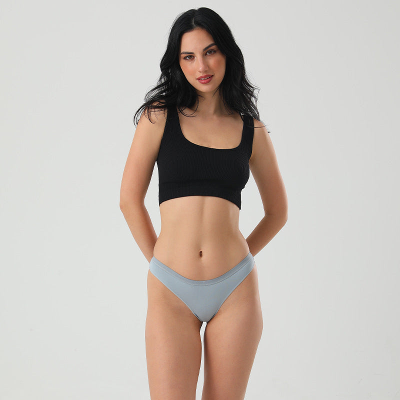 Freedombeauty | European Size Women's 100% Cotton Briefs Youth Sexy Thong Invisible Bikini Combed Cotton Support Briefs in Stock