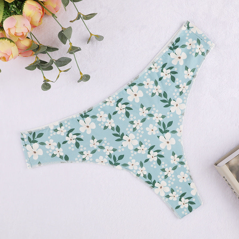 Freedombeauty | European and American Color T-Shaped Panties Seamless Invisible and Breathable Briefs Women's Low-Rise Underwear T-Back