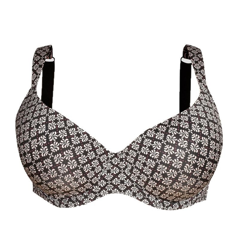 Freedombeauty | Thin Cup Push up Sponge Sandwich Widened Shoulder Strap Steel Ring Printing plus Size Bra European and American Plump Girls Underwear Bra