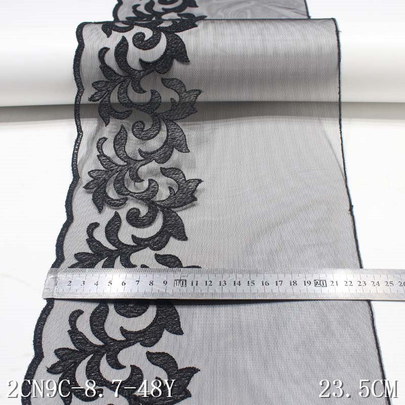 Freedombeauty | Black Mesh Polyester Thread Thorns Embroidery Lace DIY Accessories Curtain Sofa Cushion Accessories Lace
