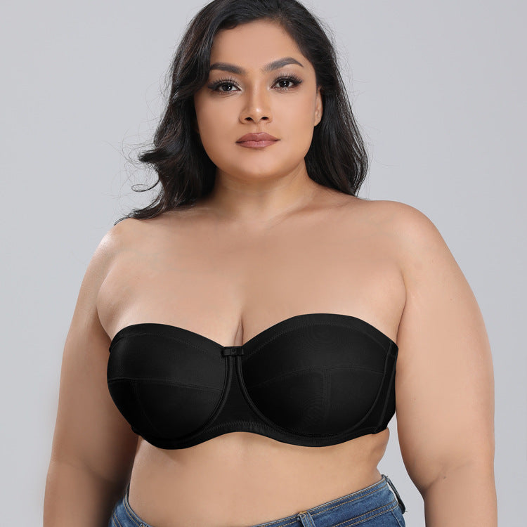 Freedombeauty | Sponge-Free Ultra-Thin Non-Slip Bra Undergarment Underwear Summer Versatile Big Chest Show Little European and American Style Bra DEFG Cup