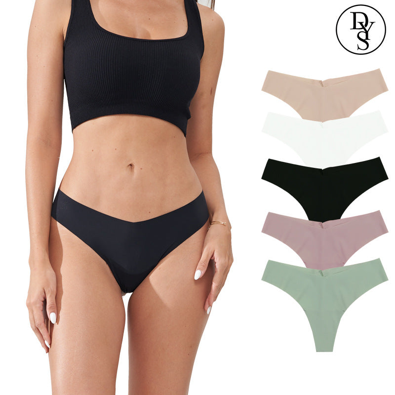 Freedombeauty | Breathable Traceless Invisible Women's Yoga Fitness T-Back Briefs European and American Sexy Ice Silk French Underwear Women