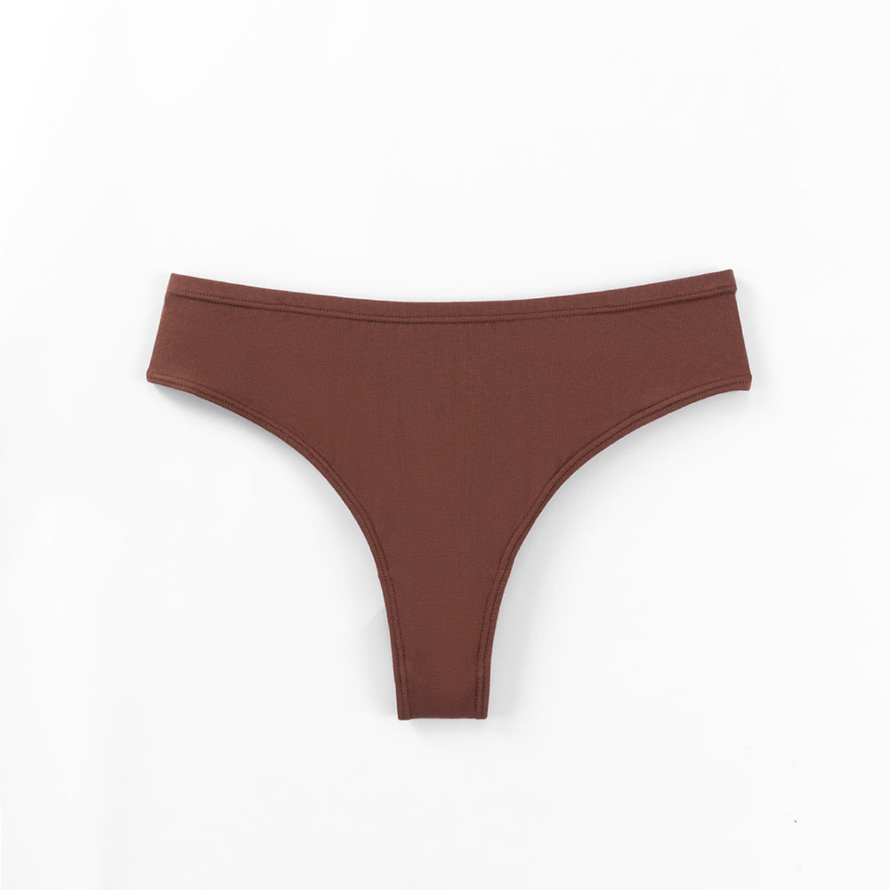 Freedombeauty | plus Size Cotton Underwear Women's Low Waist Invisible G-string Solid Color Brazilian Panties Hip Lifting Briefs in Stock