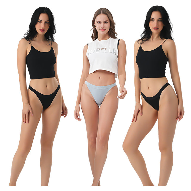 Freedombeauty | European and American Cotton Underwear Women's Abstinence Series Low Waist Sexy Briefs Invisible Thin Strap Bikini