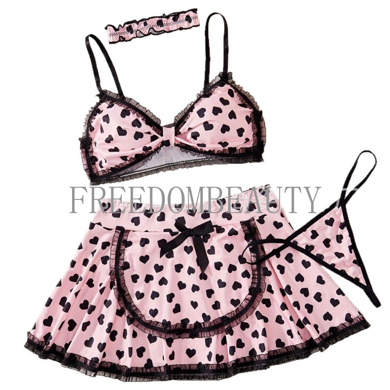 Freedombeauty | Sexy Lingerie Sexy Sexy Nightdress Bow Maid Uniform Sexy Sleepwear Cute Maid Suit Free off