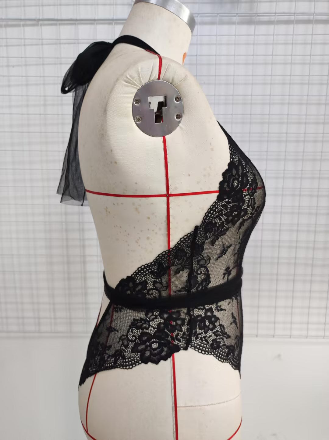 Freedombeauty | European and American Ladies plus Size Sexy Lingerie Transparent Lace Sexy Seduction Jumpsuit Passion Open Crotch Free off plus Size