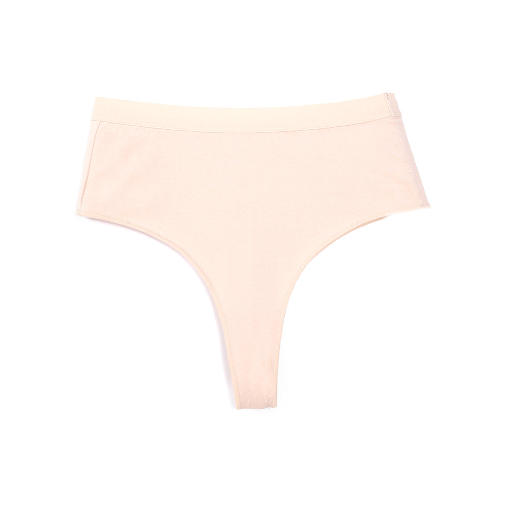 Freedombeauty | Women's Cotton Underwear plus Size High Waist Belly Contracting T-Back High Elastic Back Middle Slit Close-Fitted and Comfortable Sports Briefs